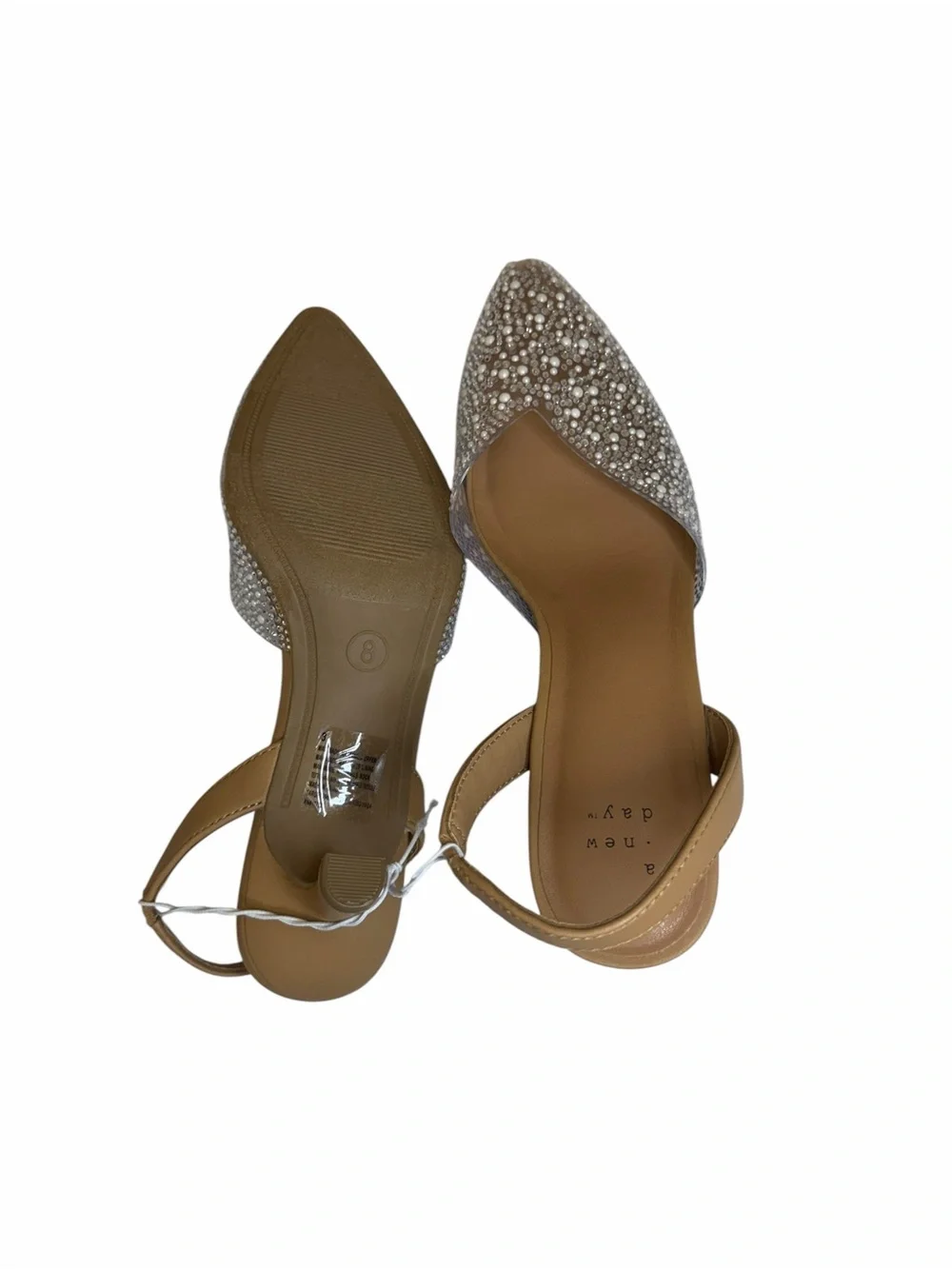 a new day Silver Crystal Pointed Toe Slingback Heels - Picture 4 of 4